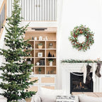 Idyllic Christmas Wreath for Front Door,20" Winter Wreath with Pine Cones Red Berries and Eucalyptus, Winter Decorations for Everyday Farmhouse Window Outdoor/Indoor - Image 5