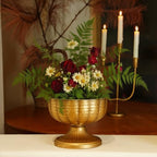 Retro Gold Vases for Centerpieces Set of 8 Brass Metal Vases for Flowers Decorative Pedestal Bowl for Table Centerpieces Floral Arrangments on Housewarming Wedding Party - Image 3