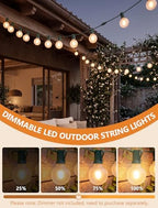 25FT LED G40 Frosted White Outdoor String Lights 27 Shatterproof Globe Bulb - Image 4