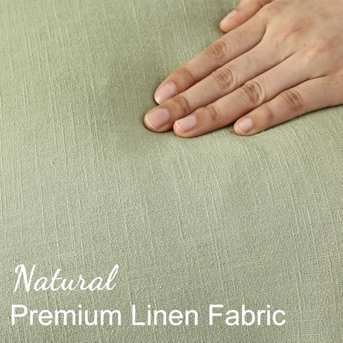 decorUhome Linen Fringe Sage Green Throw Pillow Covers 26x26 Set of 2 - Image 3