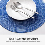 BARoyal Round Placemats Set of 12 Woven Placemats Washable Braided Table Mats for Dining Table Heat Resistant Non-Slip Circle Place Mats(Royal Blue) - Image 5