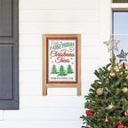 Glitzhome Decorative A-Frame Free Standing Sign - Wood Christmas Tree Sign Welcome Sign for Rustic Hanging Decor, 24'H - Image 3