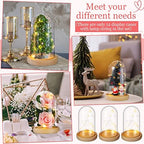 Remerry 6 Pcs Plastic Cloche Dome Display with Base and LED Light - Image 6