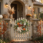 Fall Wreath for Front Door, 22 Inches Autumn Wreath for Thanksgiving Decor - Image 6
