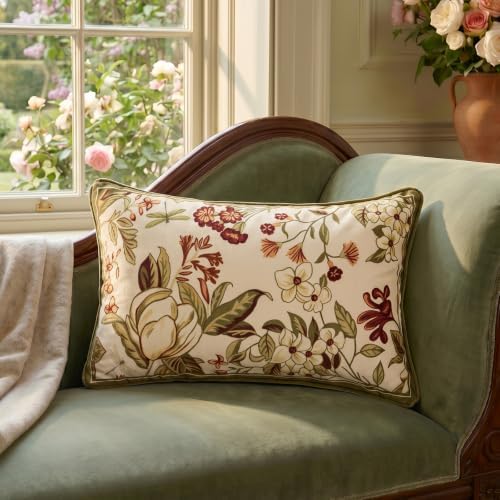 ISAENNE Designer Velvet Throw Pillow Covers,20"x12" Set of 2-Grace A - Image 2