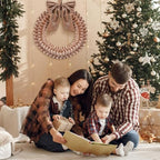 Brown Christmas Velvet Wreath 14" Christmas Decoration Front Door Xmas Velvet Ornament with Bow Xmas Wreath Decorations for Table Fireplace Porch Window Wall New Years Home Party Indoor Decoration - Image 5