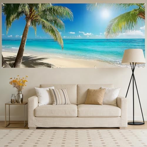 6x13 FT Tropical Beach Garage Door Banner - Palm Tree & Ocean Backdrop, Large Indoor Outdoor Garage Door Cover, Summer Vacation Theme Decoration for Home, Yard Luau Party - Image 6