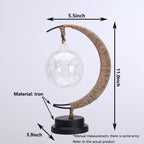 LED Decorative Enchanted Lunar Lamp with USB Power,Table Lamp Lunar Crescent Ramadan Lamps Bedside Night Lights Gifts Suitable for Christmas Birthday 5.5 * 5.1 * 11inch（Round Ball Color） - Image 6