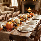 Fall Decorations for Home, Large Flameless Pumpkin Candle, Orange & White - Image 6