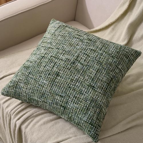 AmHoo Pack of 2 Chenille Textured Throw Pillow Cover, 500GSM Boho Farmhouse Decorative Couch Pillow Covers for Modern Home Decor Bed Sofa Living Room 18 x 18-Inch Black Forest - Image 3