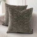 FIFU 22x22 Inch Throw Pillow Covers Set of 2, Jacquard Velvet, Taupe by FIFU