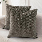 FIFU 22x22 Inch Throw Pillow Covers Set of 2, Jacquard Velvet, Taupe by FIFU