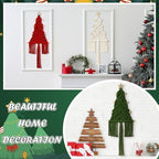 3 Pcs Large Macrame Christmas Tree Decor, White,Red,and Green - Image 5