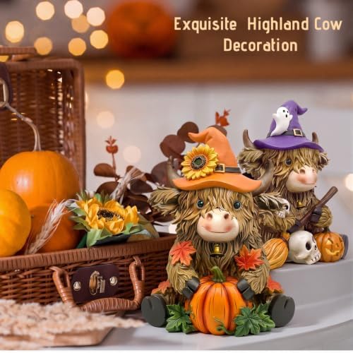 3 Pcs Highland Cow Decor Figurines, Seasonal Holiday Theme - Image 2