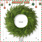 32" Large Cedar Norfolk Pine Wreath for Front Door, Faux Christmas Wreath - Image 6
