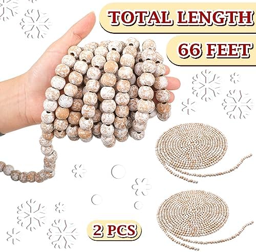 Giegxin 2 Pcs White Bead Garland for Christmas Tree 66 Feet in Total - Image 4