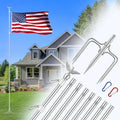 LETSTRY 10 FT In-Ground Flag Pole for Outside House, Heavy Duty Wind Resistant Flagpole with Upgraded 5-Prong Base,Portable Mount Flapoles Kit for Yard, Garden Decor, Residential Commerical, Silver by LETSTRYHOME