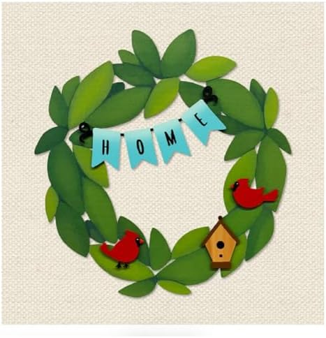 Roeda Brighten Your Life 14933m Home Word Banner with Cardinals and Birdhouse Wreath Kit Everyday Magnets Set of 4, 8.2" W x 3.6" H - Image 2