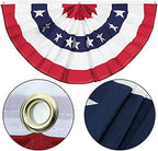 American Flag Bunting Patriotic Pleated Fan Flag USA Flags with Brass Grommets and Zip Ties for 4th of July Memorial Day Decoration Outdoor (5, 1.5x3 Feet) - Image 7