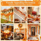 8 Pack Fall Garlands 6.6Ft Artificial Maple Garland for Thanksgiving Décor - Image 6