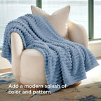 Bedsure Soft Blue Throw Blanket for Couch Decor Gifts 50"x70" - Image 3