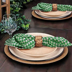 Native Fab Green Gingham Easter Cloth Napkins Set of 12-100% Cotton Mini Checkered (16"x16") Spring Dinner Napkins - Soft, Absorbent Table Decor - Washable Reusable Bulk Fabric Napkins, Grass Green - Image 3