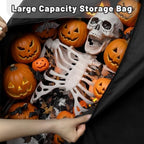 Large Halloween Storage Bag, Fits Up 12Ft Skeleton Christmas Tree, Black - Image 3