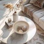 YMXYJM Decorative Resin Bowl, Large Fruit Bowl, Artificial Stone Beige - Image 5