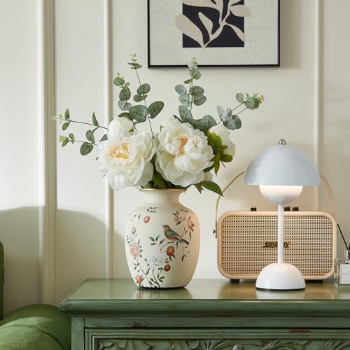 Ceramic Flower Vase, Vintage Home Decor Vases, Farmhouse Decorative Vases for Table, Shelf Bookshelf, Mantel, Entryway and Centerpieces - Image 3