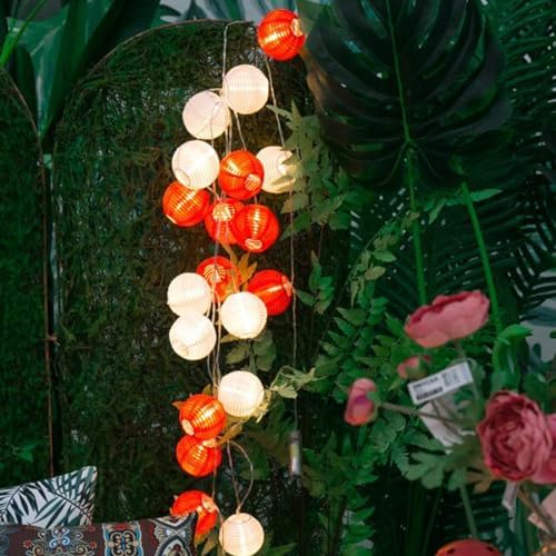 Red Lantern String Lights 19.6ft 40 LEDs Battery Operated with Remote Control Hanging Lanterns String Lights for Chinese New Year,Spring Festival,Wedding,Party Decoration,Christmas - Image 6