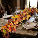 Montekin 6ft Artificial Thick Fall Berry Garland with Floral Flowers by Montekin