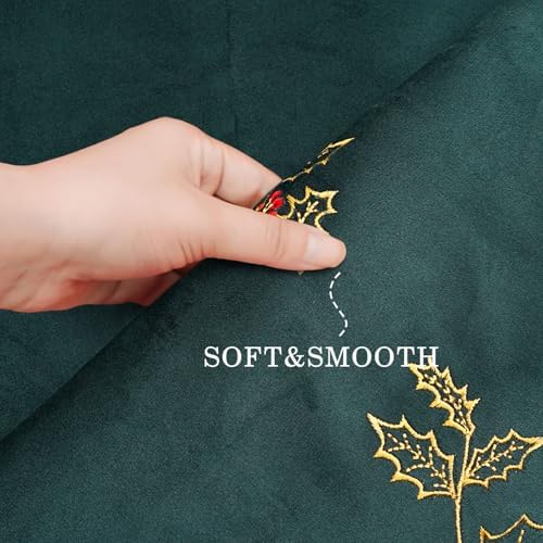 Green Christmas Tree Skirt Velvet 48 Inch - Dark Green Xmas Decorations - Image 6