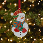 Wallace Wonders of Christmas Gold-Plated Enamel Ornament 2025-16th Edition Annual Collectible Series - Snowman Holiday Motif with Gift Box and Velvet Pouch - Image 3