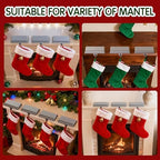 GloTika Christmas Stocking Holders for Mantle Set of 6, Heavy Duty Stocking Holder Hooks for Fireplace Tabletop Shelf Christmas Ornaments, Cast Iron Stocking Hangers Base, Sliver - Image 6