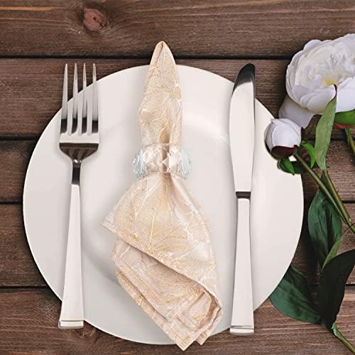 Kitcom Mini Napkin Rings Set of 12 Round-Shaped, Crystal Napkin Ring for Thanksgiving, Christmas, Family Gathering, Wedding Reception, Clear with Gift Box - Image 4