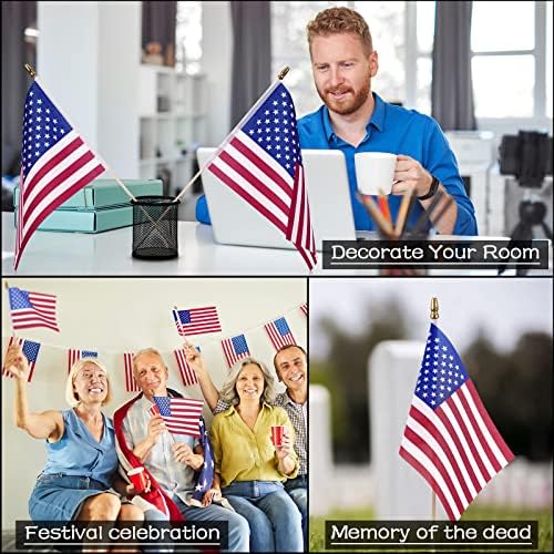 Tegeme 225 Pack Small American Flags on Stick 4 x 6 Inch Bulk - Image 4