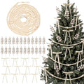 WinnerWhy 49 Pcs Christmas Garland Set, Wood Bead Holly Berry Velvet Bows by WinnerWhy