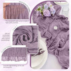 30 Pack Cheesecloth Table Runner 10FT Purple Table Runner Boho Gauze Cheese Cloth Table Runners Long Rustic Sheer Table Decorations for Wedding Party Baby Bridal Shower Birthday Holiday Home - Image 3