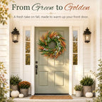 26 Inch Fall Wreaths for Front Door, Autumn Wreath with Storage Bag - Image 2