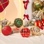 JORNOY Christmas Balls Ornaments Set, 6 inch/150mm Extra Large Shatterproof Plastic Hanging Bulbs for Xmas Tree Decorations Holiday Party with String, 4 Pack-Red&Green&Gold - Image 5