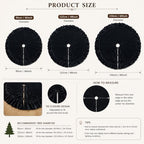 Velvet Christmas Tree Skirt Black 60 inch Ruffled Holiday Tree Skirt for Rustic Xmas Tree Decoration - Image 6