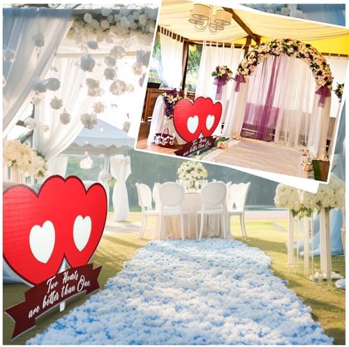 Bucherry 4 ft Heart Cardboard Cutout Valentine's Day Photo Prop Two Hearts Cardboard Stand Life Size Valentines Party Backdrop Decoration Stand up for Anniversary Wedding Engagement Party Decoration - Image 6