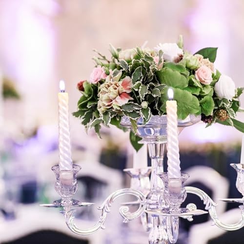 90 Pcs Clear Glass Candlestick Holders Taper Candle Holder Bulk 2.5 Inch Candle Stick Holder for Table Centerpiece Mantel Wedding Housewarming Gift Rustic Vintage Valentines Dinning Decoration (Clear) - Image 6