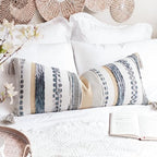 PANOD Boho Long Lumbar Throw Pillow Cover 16 x 36 Grey, Chenille Morocan Extra Long Pillow Case Cover, Decorative Long Pillow for Bed Couch Sofa Farmhouse by PANOD