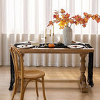 6Pcs Halloween Holiday Black Cheesecloth Table Runner 120 Inch for Decor - Image 6