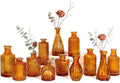 Brown Glass Bud Vases Set of 12, Mini Flower Vase for Centerpieces, Small Amber Bud Vases in Bulk for Wedding Decorations, Vintage Vase for Table, Recepetion, Home Décor by UPBUD