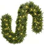 HipTree 9FT Real Touch Lighted Christmas Cedar Garland with Lights String - Image 6