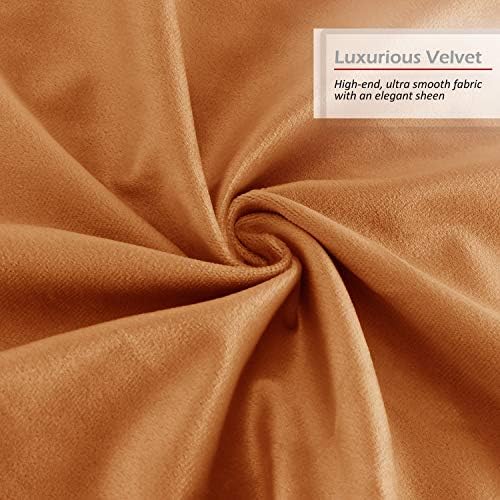 Nestl Throw Euro Pillow Covers, Cozy Velvet Decorative Pillow Covers 26x26 Inches, Soft Solid Couch Pillow Case for Sofa, Bed and Car, Set of 4 - Rust Orange Brown - Image 5