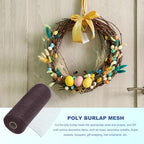 MECCANIXITY 3pcs 10 Inch Poly Burlap Mesh for Wreath, Decorative Mesh Fabric Ribbon 10 Yard for Fall Easter Christmas Flower Bow, Coffee - Image 4