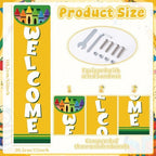 Capoda Welcome Back to School Porch Sign Crayon Classroom Decorations 45 x 12 Inch Crayon Wooden Sign First Day of School Wood Door Plaque for Kindergarten Preschool Elementary Wall Entryway Yard - Image 3